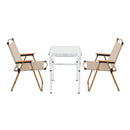 Weisshorn 3pc Camping Table Chair Set Outdoor Folding Aluminium Portable Picnic