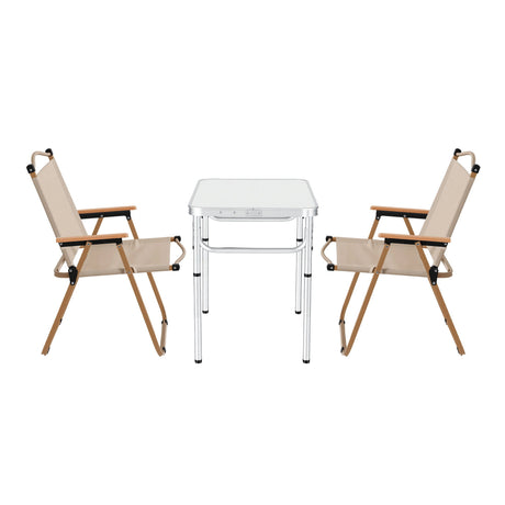 Weisshorn 3pc Camping Table Chair Set Outdoor Folding Aluminium Portable Picnic