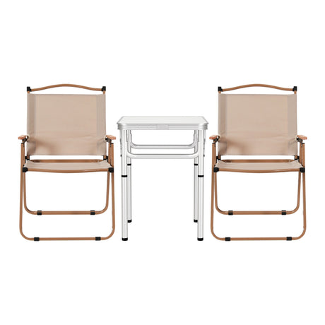 Weisshorn 3pc Camping Table Chair Set Outdoor Folding Aluminium Portable Picnic