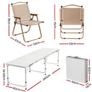 Weisshorn 7pc Camping Table Chair Set Outdoor Folding Aluminium Portable Picnic