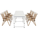 Weisshorn 7pc Camping Table Chair Set Outdoor Folding Aluminium Portable Picnic