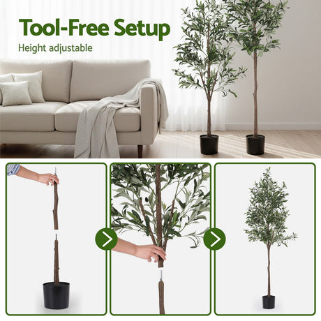 Artiss 180cm Artificial Olive Tree Faux Trees Indoor Decor Artificial Plants Lifelike Plant 1.8M