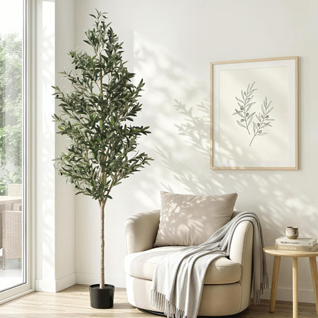 Artiss 210cm Artificial Olive Tree Faux Trees Indoor Decor Artificial Plants Lifelike Plant 2.1M