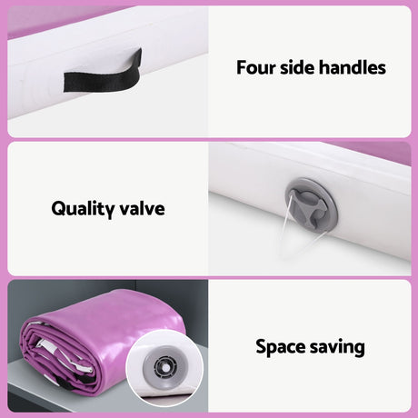 Everfit 4M Air Track Gymnastics Tumbling Exercise Yoga Mat W/ Pump Inflatable Purple