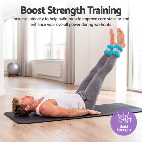 Everfit Ankle Wrist Weights for Women & Men, 4 Colors Set with 1 2 3 4kg Wearable Leg Arm Weights with Secure Fit for Walking, Running, Pilates, Home Fitness