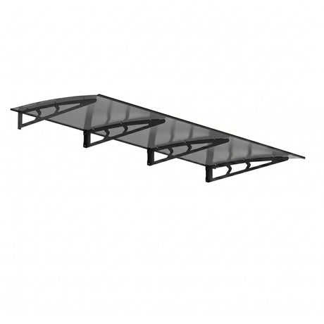 Instahut Window Door Awning Canopy 1m x 3m Grey Solid Sheet Metal Frame