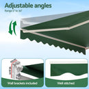 Instahut Retractable Folding Arm Awning Manual Sunshade 5Mx3M Dark Green