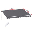 Instahut Retractable Folding Arm Awning Motorised Sunshade 3.5M X 3M Grey
