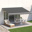 Instahut Retractable Folding Arm Awning Motorised Sunshade 3.5M X 3M Grey
