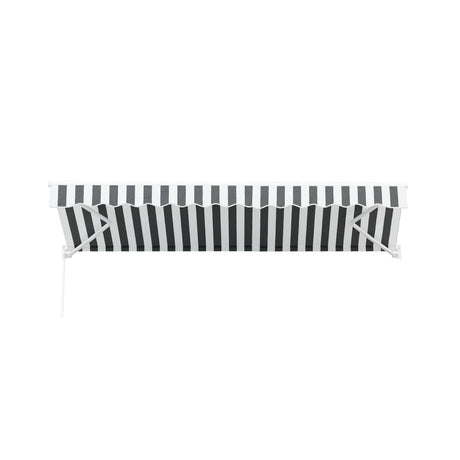 Instahut Retractable Folding Arm Awning Motorised Sunshade 4.5Mx3M Grey White