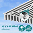 Instahut Retractable Folding Arm Awning Motorised Sunshade 4.5Mx3M Grey White