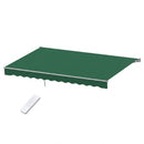 Instahut Retractable Folding Arm Awning Motorised Sunshade 5Mx3M Dark Green