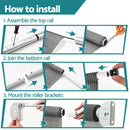 Instahut 3X2.5M HDPE Straight Drop Awning Outdoor Roller Blind Shade Screen Grey