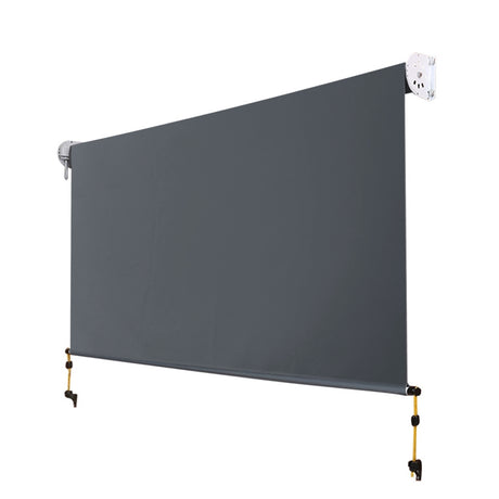 Instahut 2.1X2.5M Outdoor Blinds Awning Roll Down Canopy Retractable Outdoor Blinds Window Shade Grey