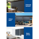 Instahut 3X2.5M Outdoor Blinds Awning Roll Down Canopy Retractable Outdoor Blinds Window Shade Grey