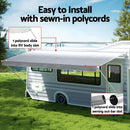 Weisshorn 12ft Caravan Awning Fabric & Privacy Screen RV Roll Out Sun Shade 3.4M