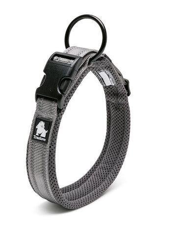 True Love Heavy Duty Reflective Dog Collar - Grey, 2XS-1962324884134694912