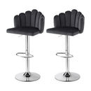 Artiss Bar Stool X2 Kitchen Dining Counter Gaslift Chair Adjustable Velvet Grey