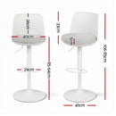 Artiss 4x Bar Stools Kitchen Swivel Gas Lift Counter Dining Chair Curved White