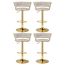 Artiss 4x Bar Stools Gas Lift Velvet Woven Backrest Ivory