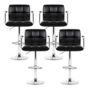 Artiss 4x Bar Stools Leather Gas Lift w/Armrest Black