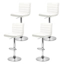 Artiss 4x Bar Stools Padded Leather Gas Lift White