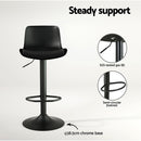 Artiss 2x Bar Stools Padded Seat Gas Lift Black