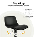 Artiss 2x Bar Stools Padded Seat Gas Lift Black
