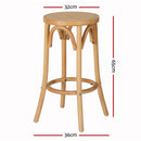 Artiss Bar Stools Set of 3 Kitchen Wooden Bar Stool Dining Chair 65cm