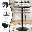 Artiss Bar Stools and Table Set 3PCS Dining Desk Kitchen Chairs Cafe Pub Black