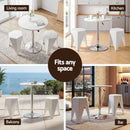 Artiss Bar Stools and Table Set 3PCS Dining Desk Kitchen Chairs Cafe Pub White
