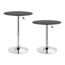 Artiss Bar Stools and Table Set 3PCS Dining Desk Kitchen Chair PVC Leather Black