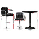 Artiss Bar Table and Stools Set Dining Desk Kitchen Chairs Cafe Pub