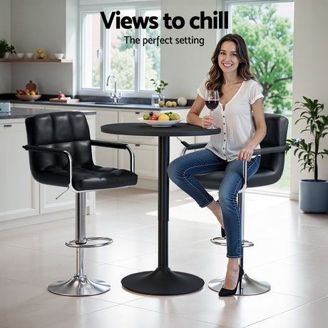 Artiss Bar Table and Stools Set Dining Desk Kitchen Chairs Cafe Pub