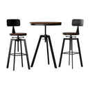 Artiss Bar Table and Stools Set Dining Desk Industrial Kitchen Chairs Cafe Pub