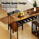Artiss 3PCS Bar Table and Stools Set Dining Table Solid Wood Kitchen Chairs Cafe Pub