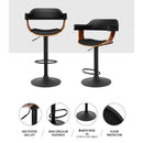 Artiss Bar Stools Gas Lift Leather w/Armrest All Black