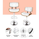 Artiss Bar Stools Gas Lift Leather White