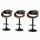 Artiss Bar Stools X3 Kitchen Counter Chair Gas Lift Swivel PU Ambrus Black