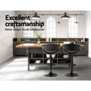 Artiss Bar Stools X3 Kitchen Counter Chair Gas Lift Swivel PU Ambrus Black