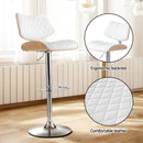 Artiss 2x Bar Stools Kitchen Dining Chairs Gas Lift Stool Wooden Leather White