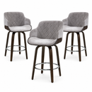 Artiss Bar Stools Set of 3 Kitchen Wooden Bar Stool Dining Chair Swivel Velvet