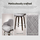 Artiss Bar Stools Set of 3 Kitchen Wooden Bar Stool Dining Chair Swivel Velvet