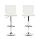 Artiss 2x Bar Stools Padded Leather Gas Lift White