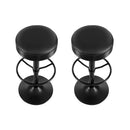 Artiss 2x Bar Stools Leather Padded Gas Lift Black