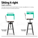 Artiss 3x Bar Stool Swivel Industrial Counter Barstools 63-79cm Seat Height Adjustable Metal Legs
