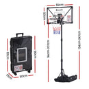Everfit Portable Basketball Hoop System Adjustable Full Foldable Stand 2.07m