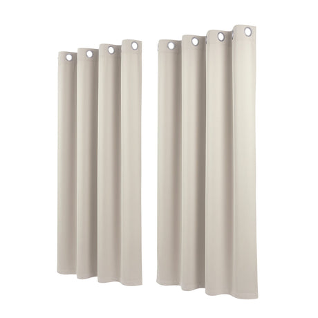 Artiss Blockout Curtains 2X 132x160cm Thermal Insulated Eyelet Drapes Beige
