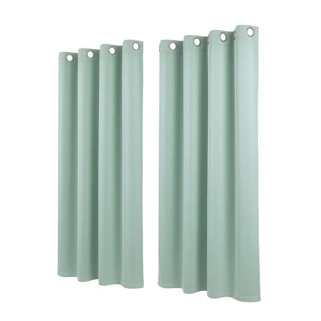 Artiss Blockout Curtains 2X 132x160cm Thermal Insulated Eyelet Drapes Green