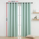 Artiss Blockout Curtains 2X 132x213cm Thermal Insulated Eyelet Drapes Green